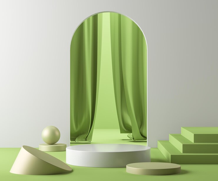 Escena de color pastel de forma geométrica abstracta mínima, diseño para cosmética o presentación de productos podio 3d render.