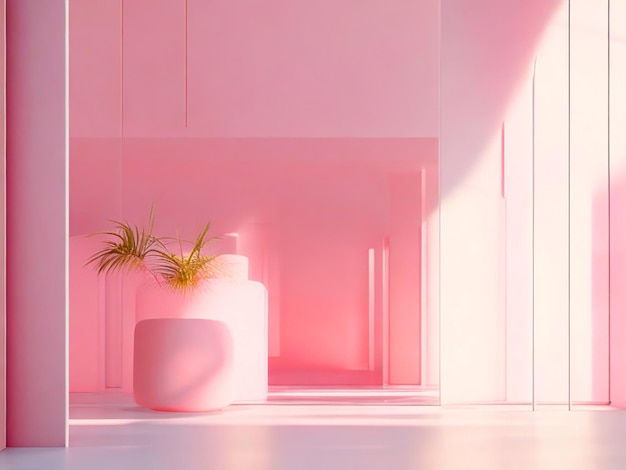 escena color rosa con tonos fríos sentido de la tecnología estilo wabisabi moda éxito de taquilla ambiente lig luz