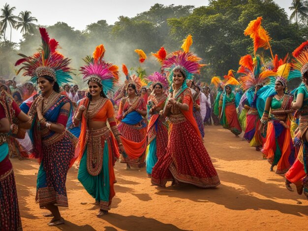 escena colorida durante el carnaval de Goa en la India