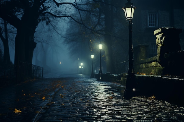 Escena creativa de fondo oscuro de la calle vacía vista nocturna ciudad nocturna 4k Ultra hd