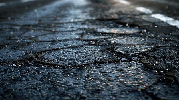 Foto escena de rua urbana com perspetivas de asfalto de sinal de parada