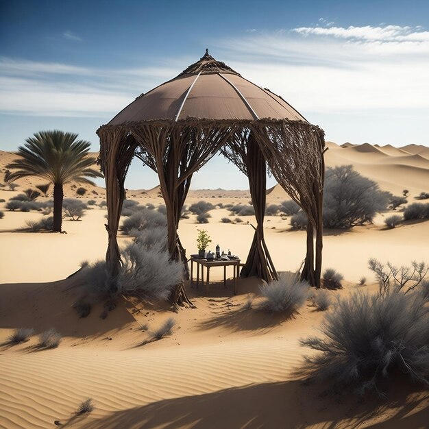 Una escena del desierto con una escena del desierta y un mirador