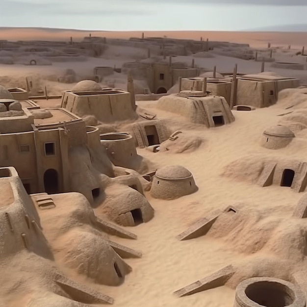 Una escena del desierto con una escena del desierto y una escena del desierto.