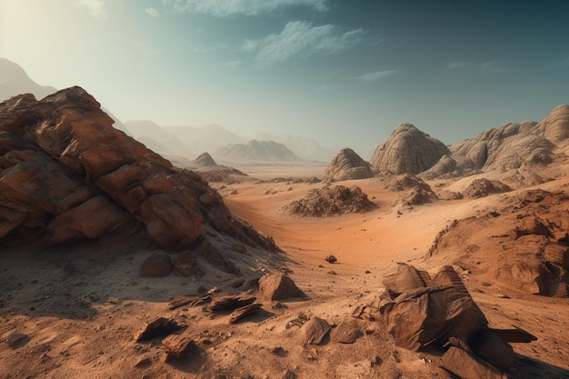 Una escena del desierto con una escena del desierto.