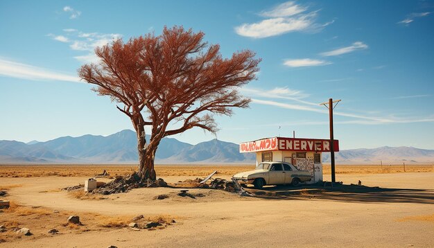 Una escena del desierto estadounidense de la década de 1980 Fotografía