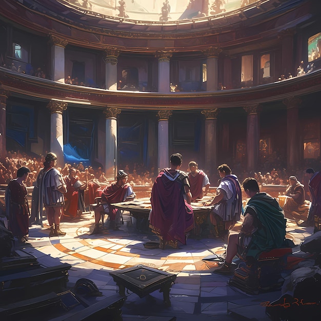 Escena épica do Senado Romano Imagem de estoque