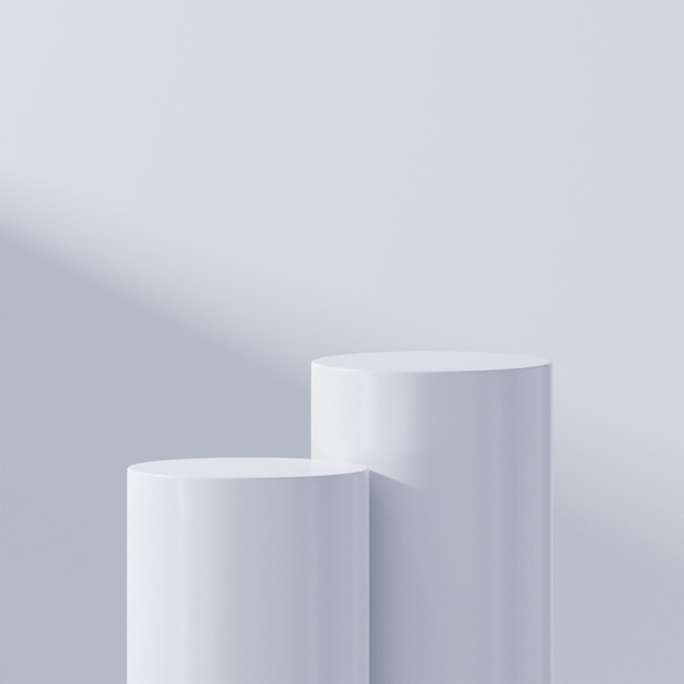 Escena de exhibición de productos de fondo mínimo de podio blanco de luz abstracta plataforma vacía escenario 3d