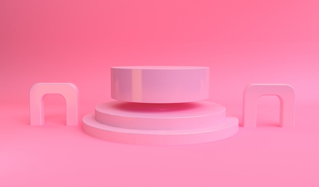 Escena de forma geométrica Estilo minimalista, render 3d.