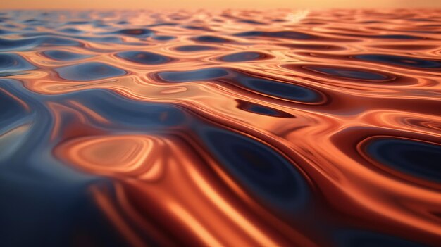 Foto una escena hipnotizante de olas que reflejan el fondo de olas cálidas
