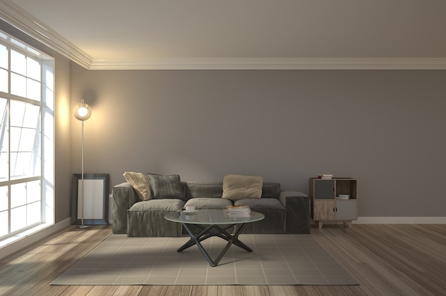 Escena interior de renderizado 3d