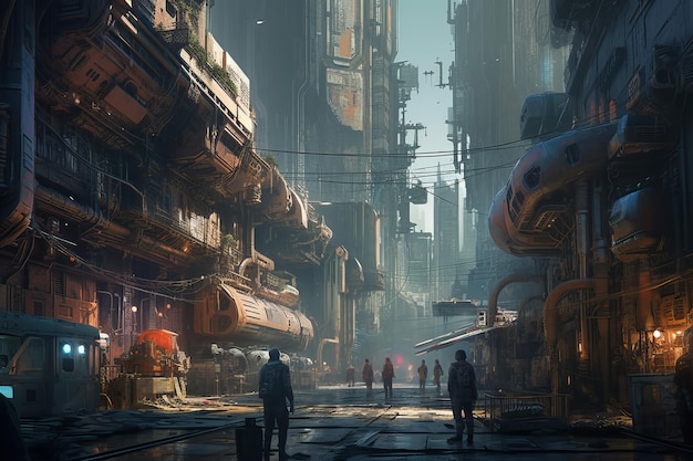 Una escena del juego cyberpunk.