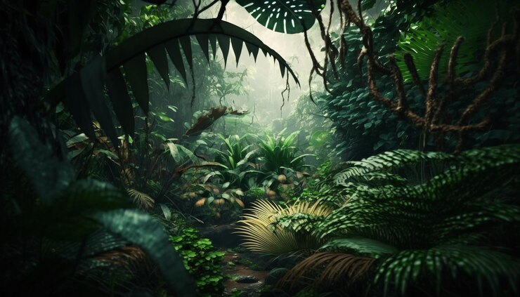 Una escena de la jungla con una escena de la jungla.