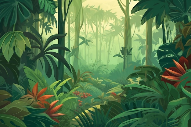 Una escena de la jungla con una escena de la jungla.