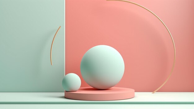Escena de maqueta abstracta en estilo minimalista Podium