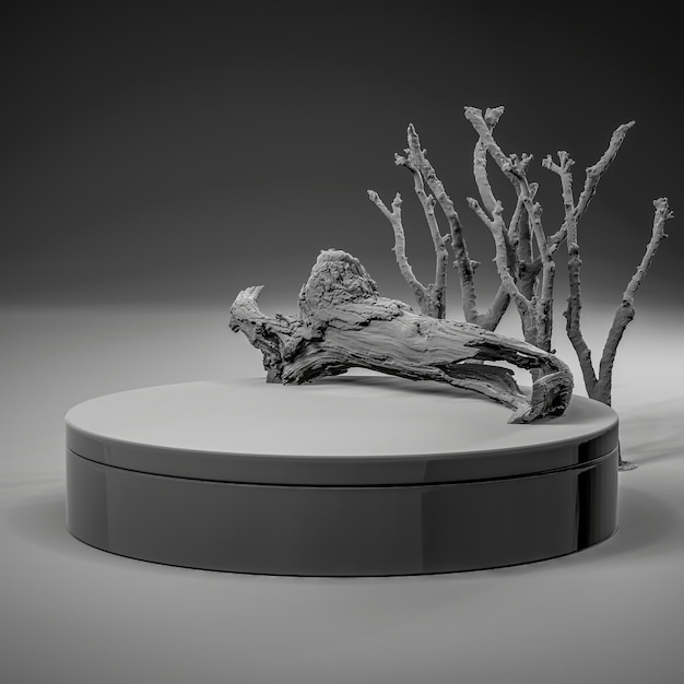 Escena de maqueta de fondo abstracto con forma de geometría de podio para representación de productos en 3D
