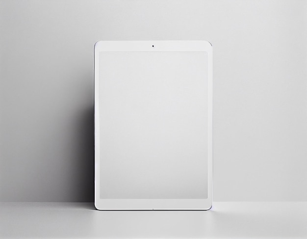 Foto escena de maqueta de tableta ipad minimalista en blanco creada con ia generativa