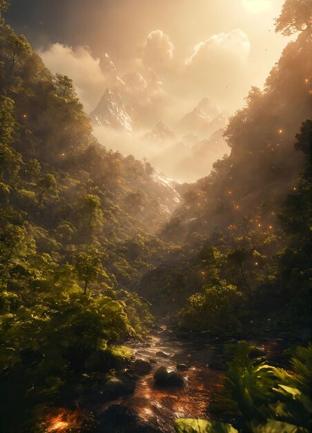 Foto escena de montaña de invierno