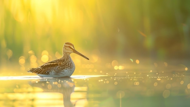 Foto escena de la naturaleza con un snipe común