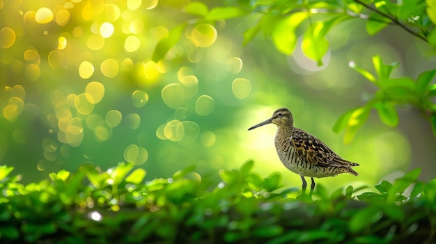 Foto escena de la naturaleza con un snipe común