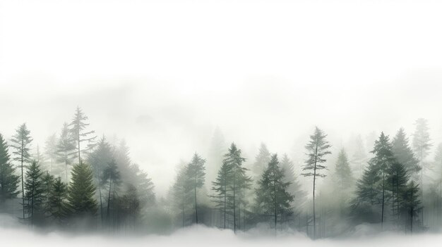 Escena de niebla de verano, niebla panorámica