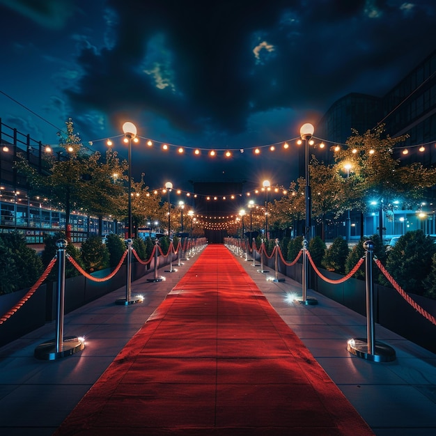 Escena nocturna de la alfombra roja del Festival de Cine de Gdynia