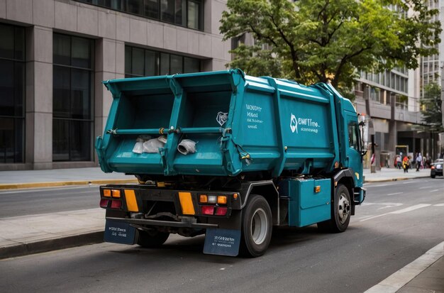 Escena nocturna urbana con contenedores de reciclaje