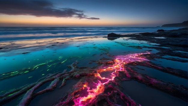 una escena de playa mágica iluminada por el resplandor etéreo 2 c2079772807e4eafb50d51f10ffa71a4jpg