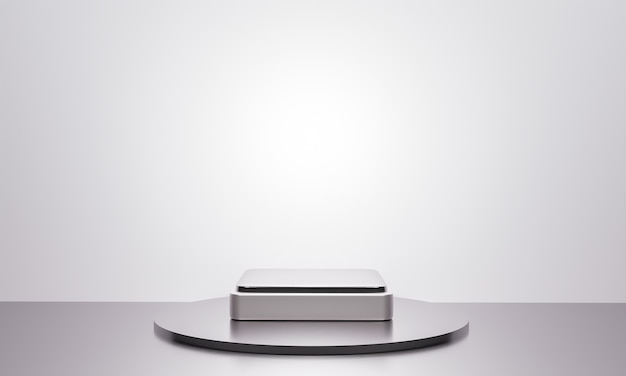 Escena con podio para presentación en estilo minimalista Diseño de fondo abstracto de render 3d