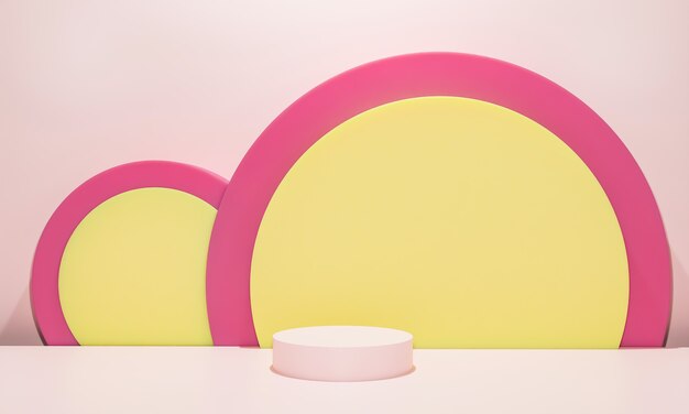 Escena con podio para presentación en estilo minimalista Diseño de fondo abstracto de render 3d