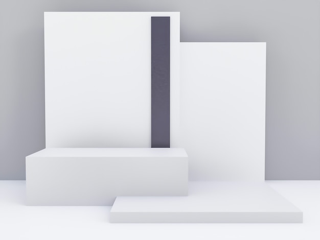 Escena con podio para presentación en estilo minimalista Diseño de fondo abstracto de render 3d