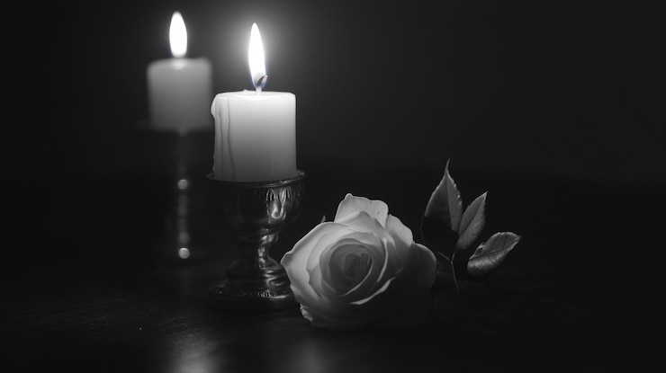 Foto escena romântica à luz de velas com vaso vintage e rosa branca perfeita para o dia dos namorados ou decoração de casamento inspiração generativa ai