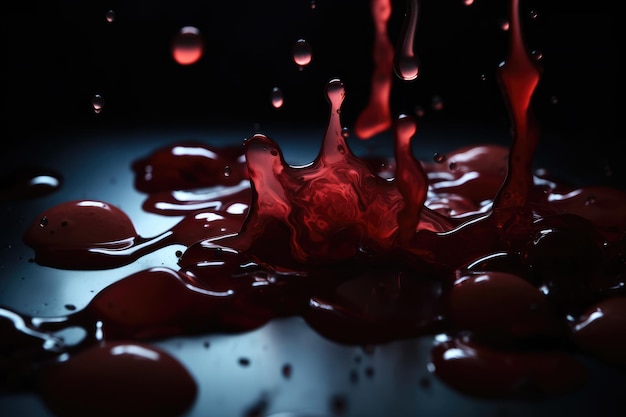 escena de sangre con vibraciones sangrientas rojas