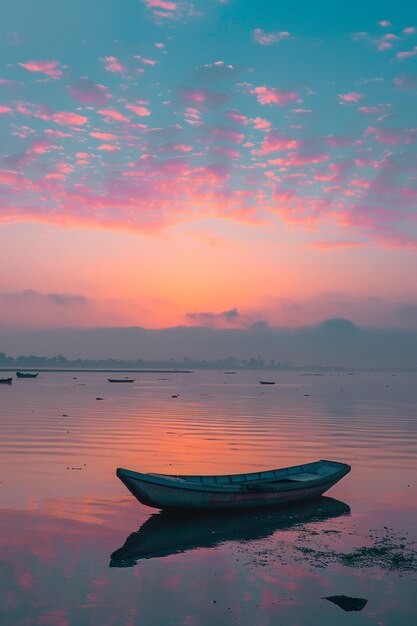 Foto una escena serena del amanecer en holi