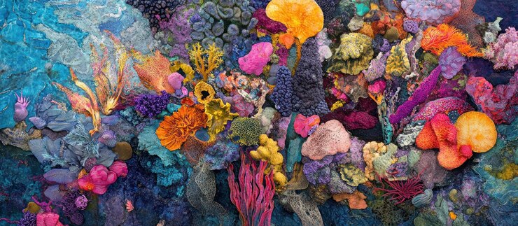 Escena submarina de arrecife de coral vibrante fondo marino papel tapiz de la naturaleza