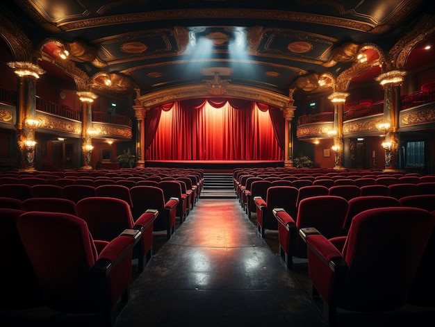 escena de teatro y foto de cortina