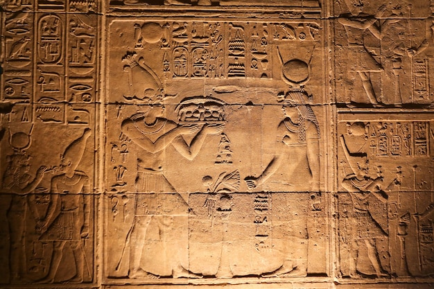 Escena en el templo de Philae Asuán Egipto