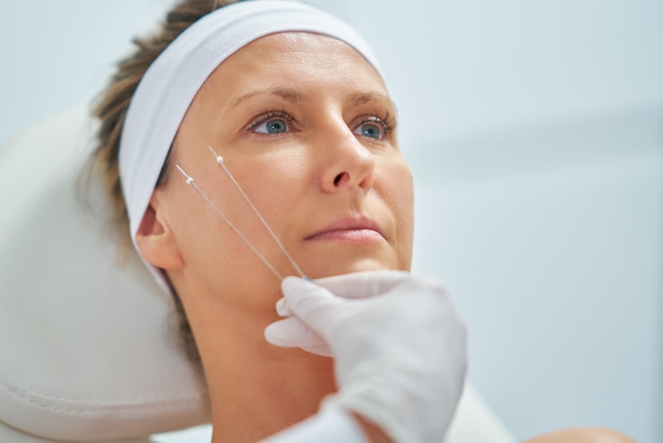 Foto una escena de tratamientos de cosmetología médica inyección botulínica