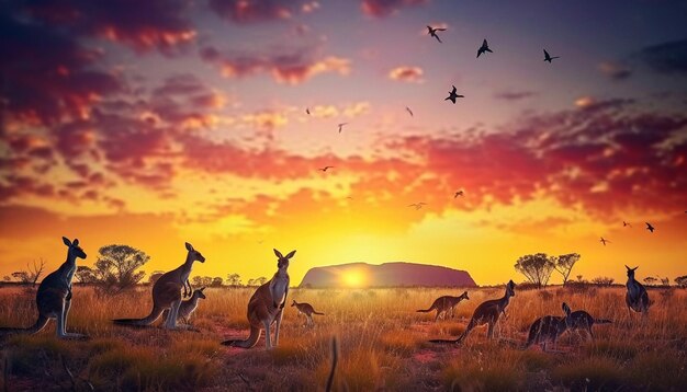 Foto una escena vibrante del interior de australia