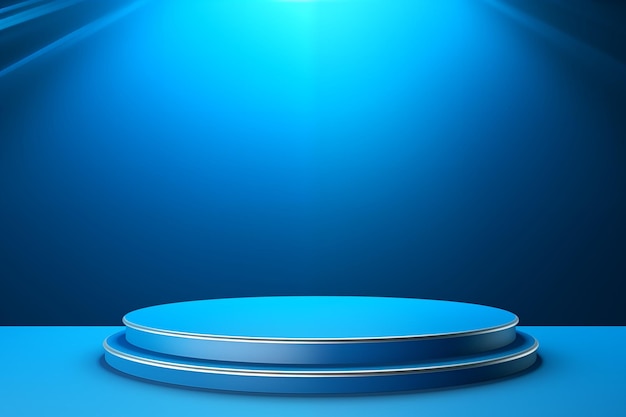 escenario azul con iluminación dramática por IA generativa