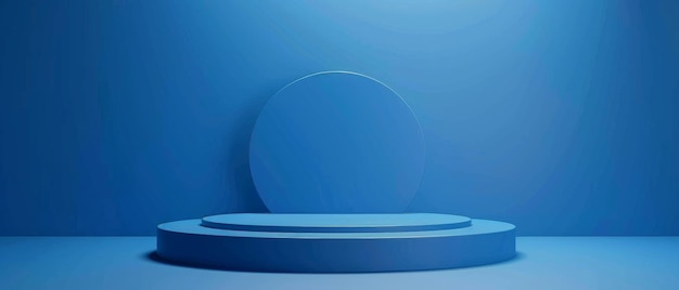 Escenario azul con un reflector