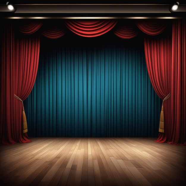 Foto escenario con cortinas y cortina escenario con cortina y escenario cortina con vector cortina roja