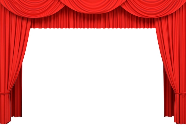 Escenário de luxo ou cortinas de janelas ilustração 3D realista