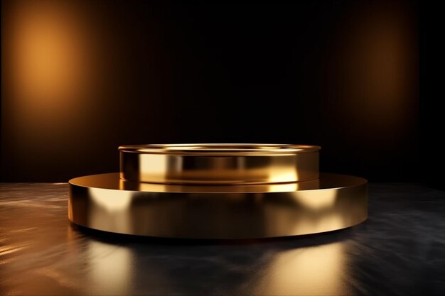 Escenario de fondos de podio de oro de lujo para exhibición de presentación de productos