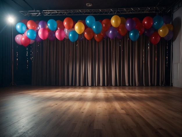 Un escenario de globos para el evento de la boda y el fondo de San Valentín