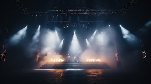 El escenario con luces iluminadas