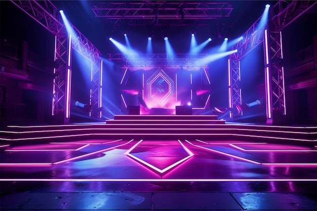 escenario con luz de neón