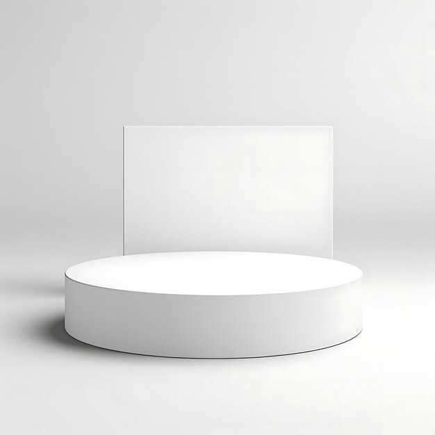 Foto escenario de podio de círculo blanco mínimo con fondo de estudio blanco