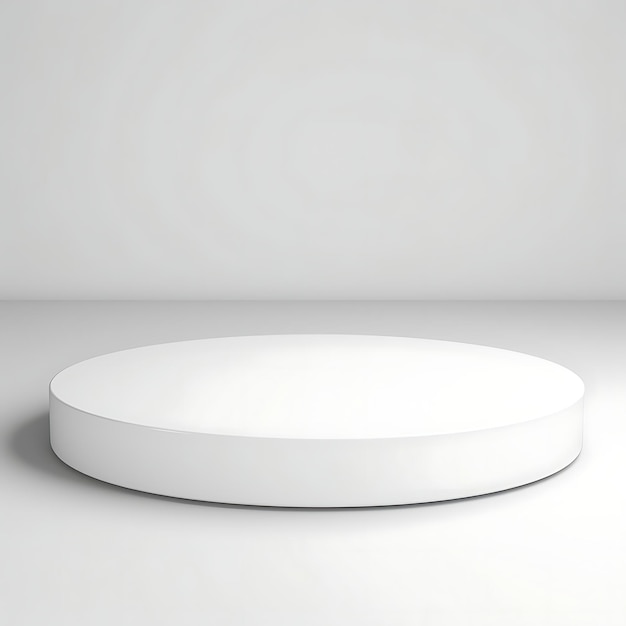 Foto escenario de podio de círculo blanco mínimo con fondo de estudio blanco