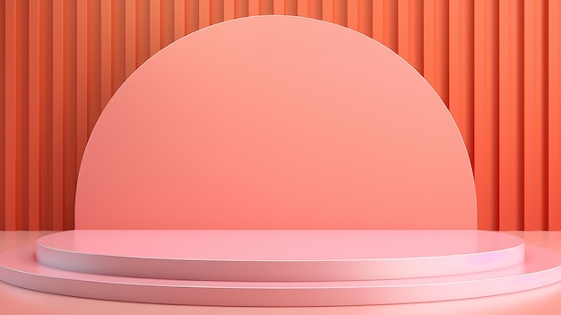 Escenario rosado minimalista con fondo geométrico