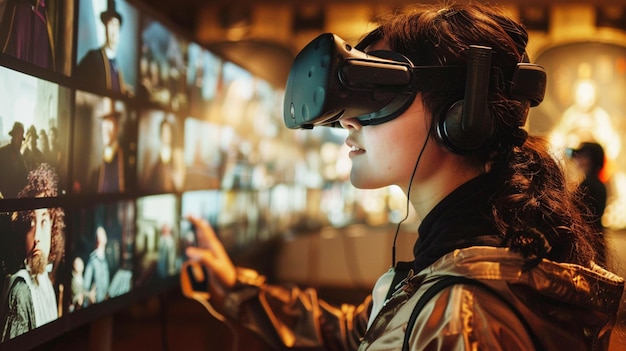 un escenario de tecnología de realidad virtual